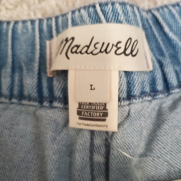 NWT Madewell Denim Easy Pull-On Shorts in Rathmore Wash Size Large - Picture 2 of 12